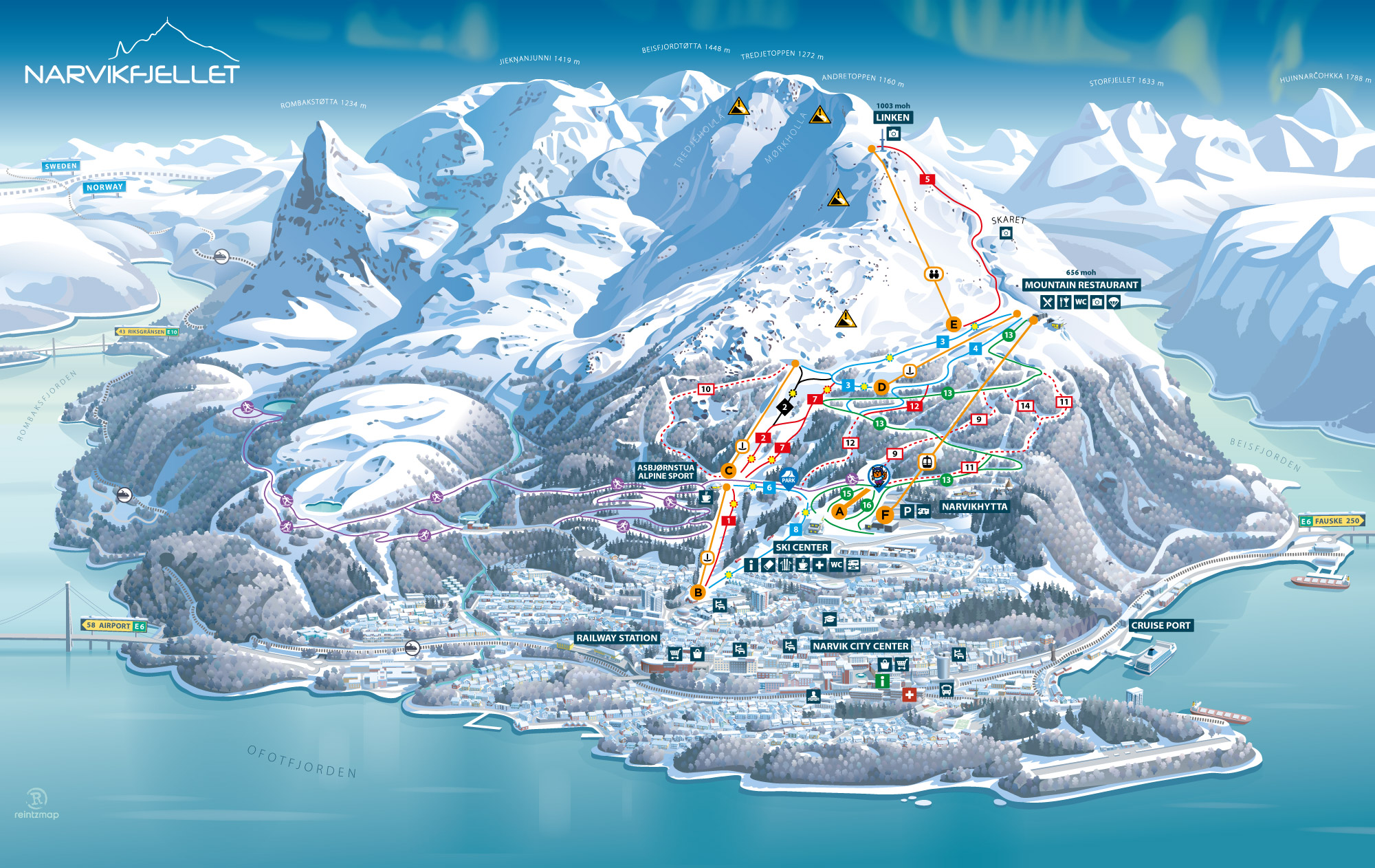 Narvikfjellet Ski map 2020