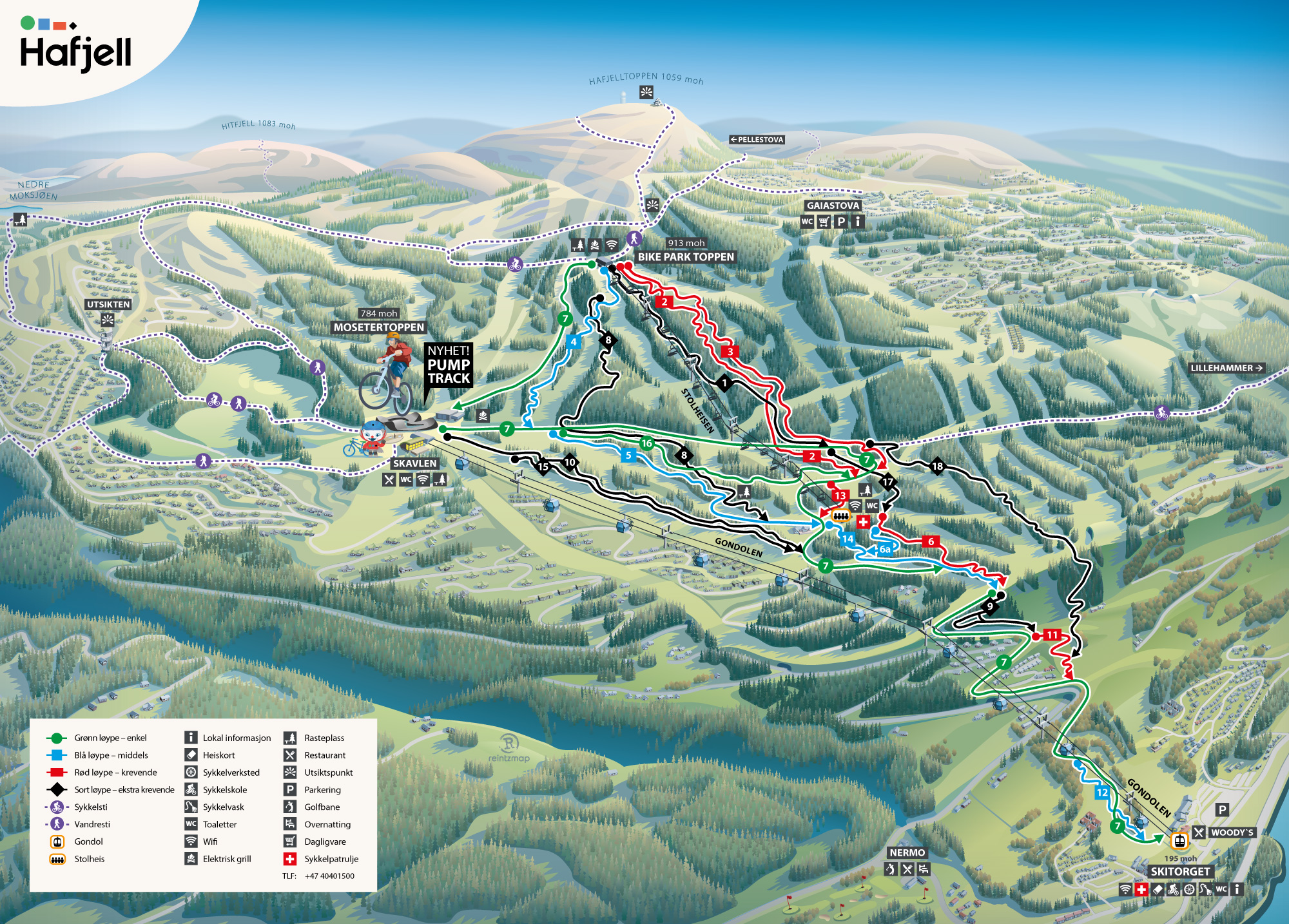 Hafjell bike park map